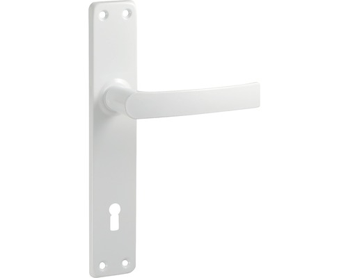 Mânere cu șild ușă interior Verofer Mureș 90/220 mm, pentru cheie BB, alb