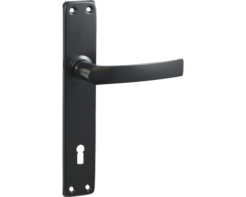 Mânere cu șild ușă interior Verofer Mureș 90/220 mm, pentru cheie BB, negru