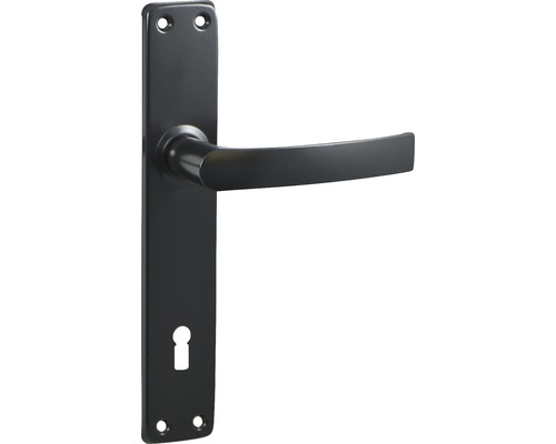 Mânere cu șild ușă interior Verofer Mureș 90/220 mm, pentru cheie BB, negru Mâner de ușă cu placă lungă pentru uși de interior