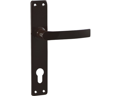 Mânere cu șild ușă interior Verofer Mureș 90/220 mm, pentru cilindru, negru Mâner de ușă cu plăcuță lungă pentru uși interioare