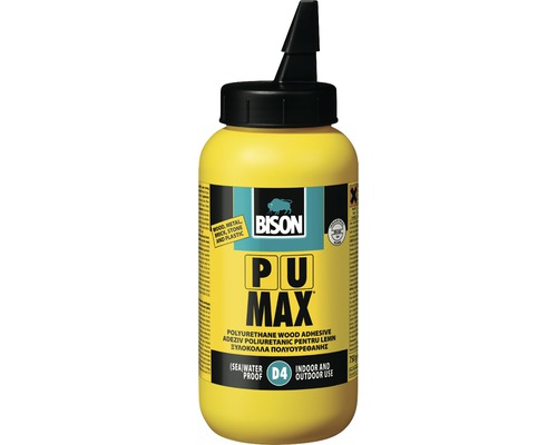 Adeziv poliuretanic pentru lemn rezistent la apă Bison PU Max clasa D4 750 g