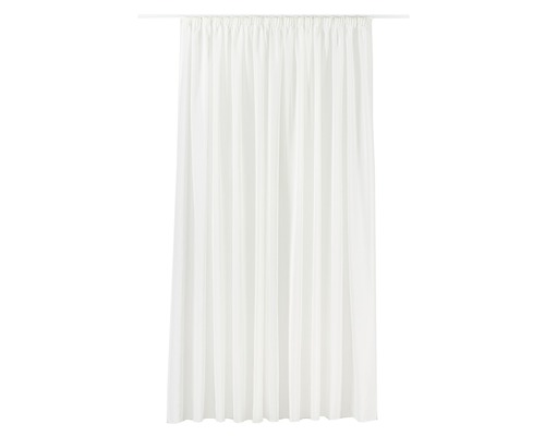 Perdea voal alb cu bandă de prindere