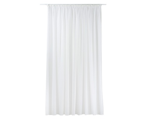 Perdea albă, transparentă, pe bară de perdea