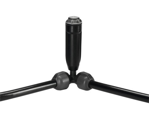 Aspersor de grădină cu trei duze și furtun negru