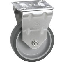 Roată pivotantă cu frână din metal și cauciuc