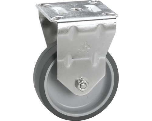 Roată pivotantă cu frână din metal și cauciuc