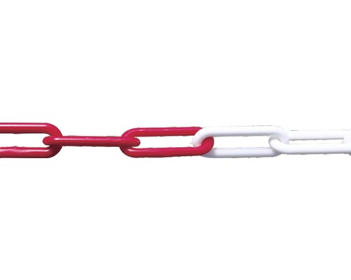 Lanț plastic Pösamo Ø8 mm, 25m, roșu/alb