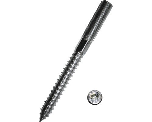 Prezoane dublu filetate Dresselhaus 10x120 mm oțel zincat, cap Torx, pentru dibluri & lemn, 20 bucăți