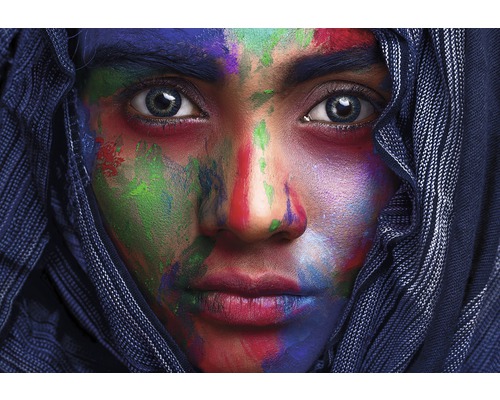 Tablou canvas Colorful Face 116x80 cm-0