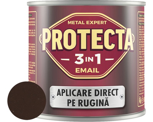 Email Protecta 3 în 1 maro închis 0,5 l Cutie de vopsea Protecta Metal Expert 3 în 1 Email