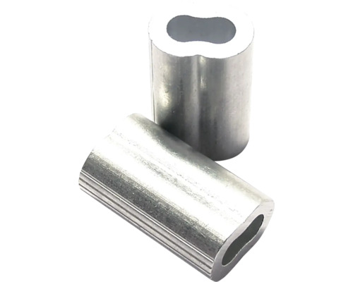 Cleme presare cablu metalic Pösamo Ø1,5x16 mm, aluminiu, 4 bucăți Două cleme de presare din aluminiu pentru cabluri