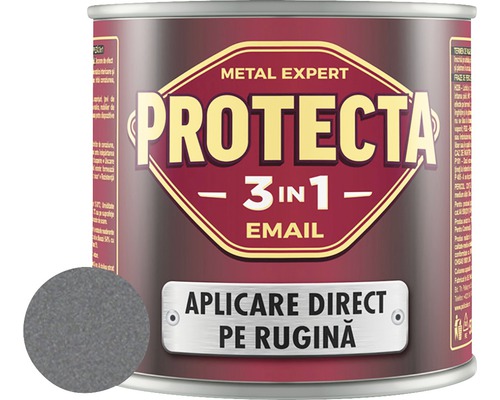 Email Protecta 3 în 1 argintiu 0,5 l Cutie de vopsea email Protecta Metal Expert 3 în 1 cu câmp de culoare