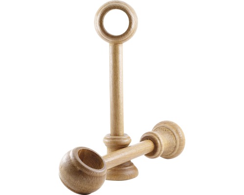 Două suporturi de lemn pentru galerie perdea