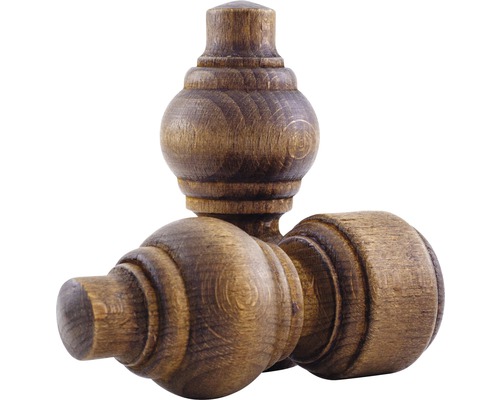 Trei capete de bară de perdea din lemn