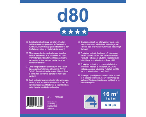 Jufol d80 oferă protecție optimă pentru toate lucrările în interior și exterior.