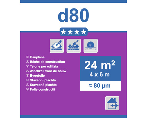 Folie de construcții cu o suprafață de 24 metri pătrați