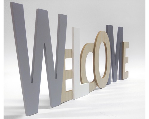 Inscripție decorativă din lemn Bine ați venit