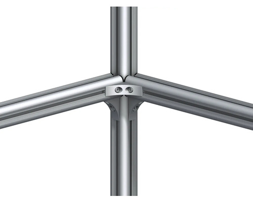 Prim-plan al unui racord de colț pentru profil din aluminiu