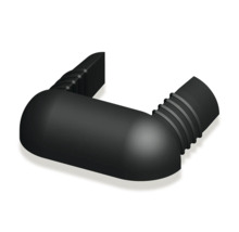 Conector negru din plastic pentru colțuri de conducte