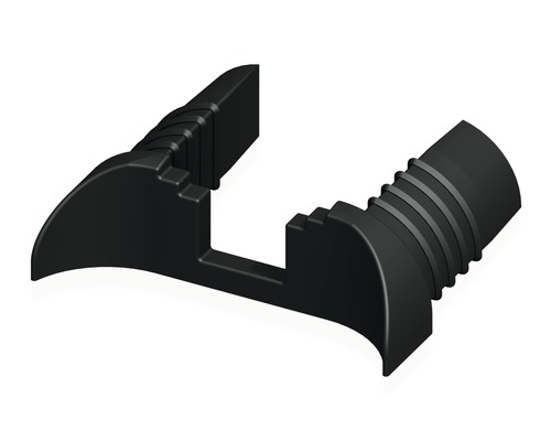 Capace terminale de îmbinare pentru șină de perete Alfer Coaxis 35,5x11mm, plastic negru, pachet 2 bucăți