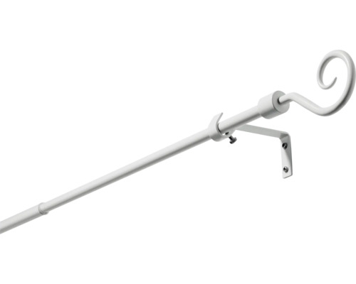 Galerie perdea melc albă Ø 16 mm extensibilă 200-300 cm Bară de perdea cu suport și capăt