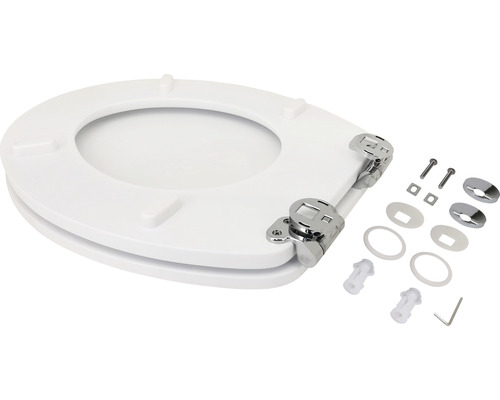 Scaun de toaletă alb cu material de fixare