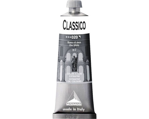 Culoare ulei Classico Maimeri 020 Zinc White 60 ml Vopsea de ulei clasică alb de zinc într-un tub