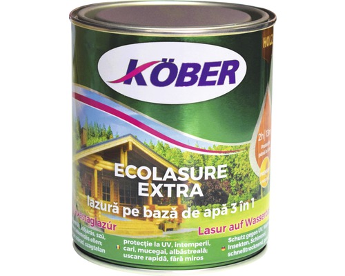 Lazură pe bază de apă Ecolasure Extra Köber albă 0,75 l