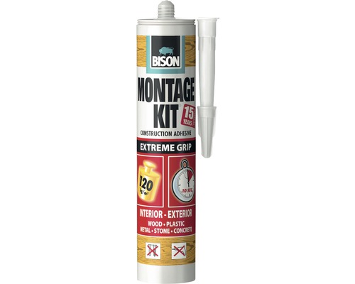 Adeziv pentru construcții Bison Montage Kit Extreme Grip 370 g Adeziv de montaj Bison cu duză