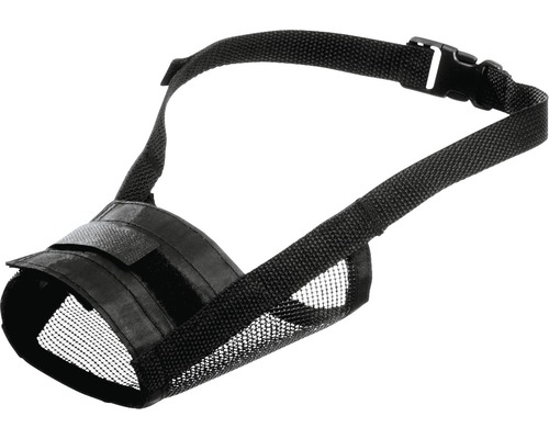 Botniță neagră pentru câini cu curea ajustabilă