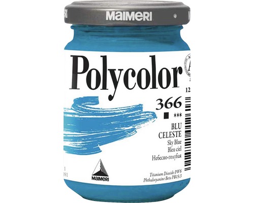 Culoare vinilică Polycolor 366 Sky Blue 140 ml Vopsea acrilică Maimeri Polycolor, nuanța 366, Sky Blue