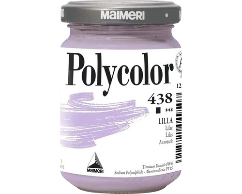 Culoare vinilică Polycolor 438 Lilac 140 ml Vopsea Polycolor în recipient de sticlă, nuanța liliac