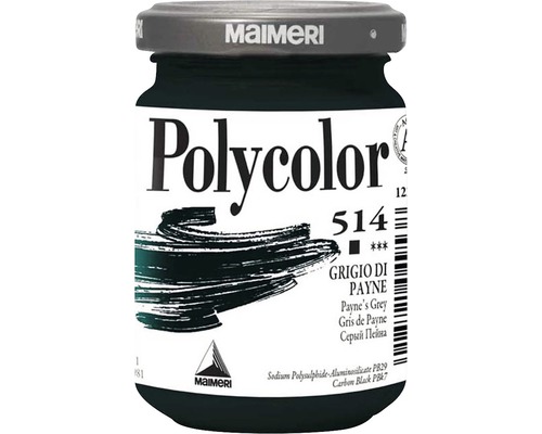 Culoare vinilică Polycolor 514 Paynes Gray 140 ml Vopsea Maimeri Polycolor, nuanța 514 Gri Payne