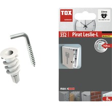 Dibluri plastic autoforante cu cârlig Tox Pirat Leslie 4x35 mm, 4 bucăți, pentru gipscarton