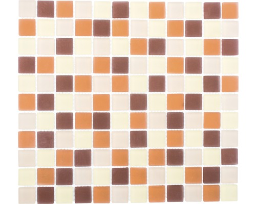 Mozaic piscină sticlă XCM 8560 maro/bej/galben 30,2x32,7 cm