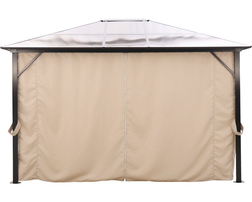 Pavilion cu perdele bej pentru grădină