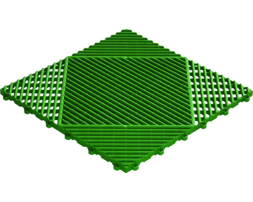 Dală sistem click Florco Classic plastic 40x40 cm verde Placă verde cu grilaj în formă de romb pentru acoperiri de podea