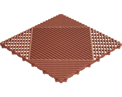 Dală sistem click Florco Classic plastic 40x40 cm maro Placă de terasă pătrată cu grilaj din plastic