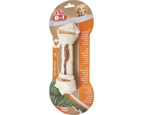 8in1 Delights os de mestecat mărimea L cu carne de pui