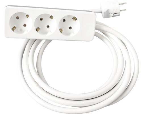 Cablu prelungitor cu trei prize și ștecăr