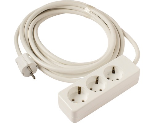 Prelungitor electric Strohm 3 prize 5m 3500W alb, cablu 3x2,5 mm²