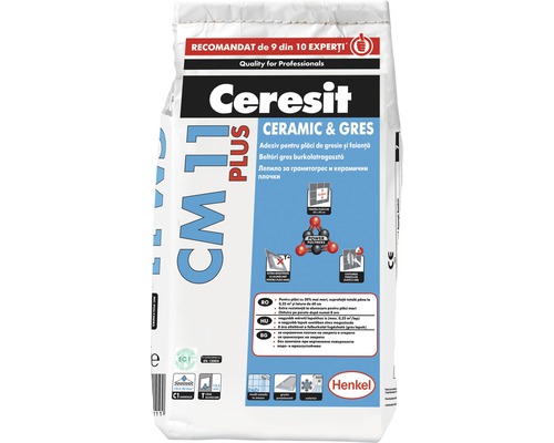 Adeziv Ceresit CM11 Plus pentru gresie și faianță interior și exterior 5 kg-0