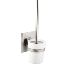 Set WC de perete cu suport și perie din metal și ceramică