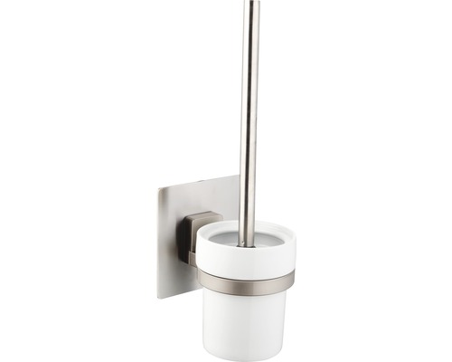 Set WC de perete cu suport și perie din metal și ceramică