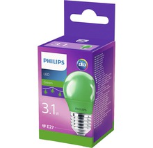 Bec LED Philips, soclu E27, 3.1 wați, lumină verde în ambalaj