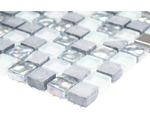 Placă de mozaic din sticlă și piatră