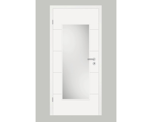 Foaie de ușă Pertura Perla 05 albă 86,0x198,5 cm stânga LA-HD (Nu include sticla)