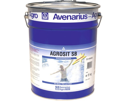 Vopsea pentru piscine Agrosit SB gri 5 kg Găleată Agrosit SB vopsea pentru piscine, pentru beton, tencuială și oțel, 5 kg