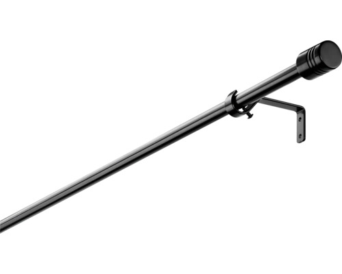 Galerie perdea cilindru neagră Ø 16 mm extensibilă 100-200 cm Galerie perdea cilindru neagră Ø 16 mm extensibilă 100-200 cm