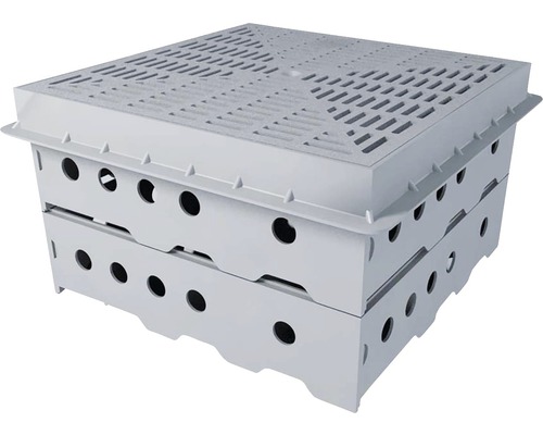 Camin inspectie pentru acoperis verde cu grilaj din plastic 300 x 300 x 230 mm